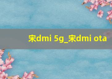 宋dmi 5g_宋dmi ota